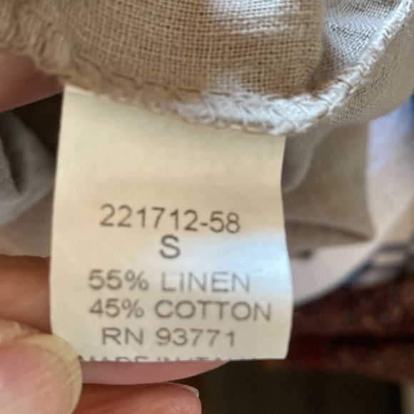 Cristina Vergani NWT Made In Italy Tan Cotton/Linen Blend Size Small - Picture 15 of 16